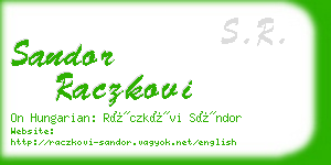 sandor raczkovi business card